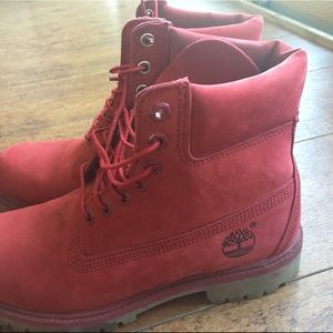 Red 🔴 Timberland Boots